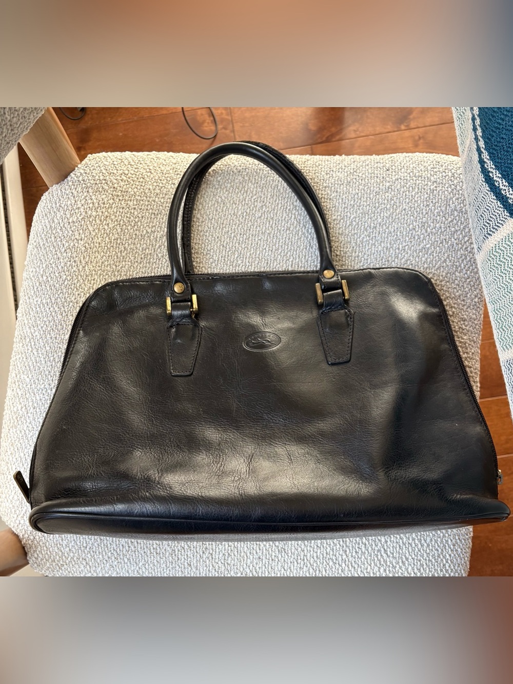 Black Leather vintage- laptop 💻 bag